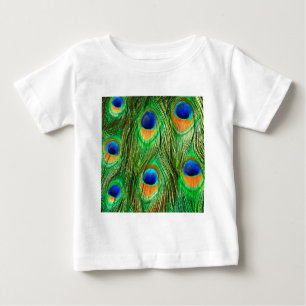 Colorful Peacock Feathers Print Baby T-Shirt
