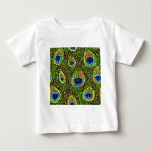 Colorful Peacock Feathers Print Baby T-Shirt