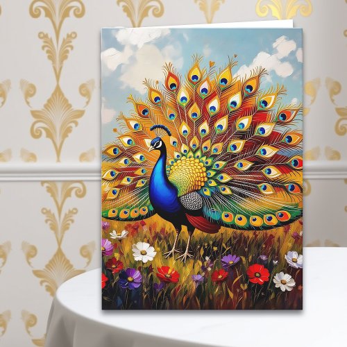 Colorful Peacock Grandma's Personalized Birthday