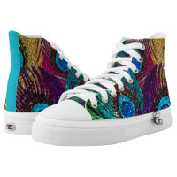Colorful Peacock High-Top Sneakers
