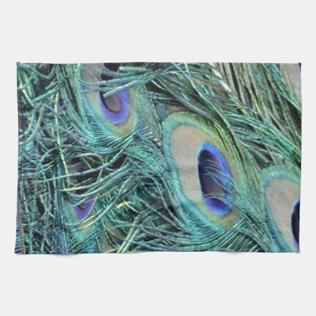 Colorful Peacock Kitchen Towel (Horizontal)