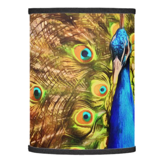 Colorful Peacock Lamp Shade (Left)