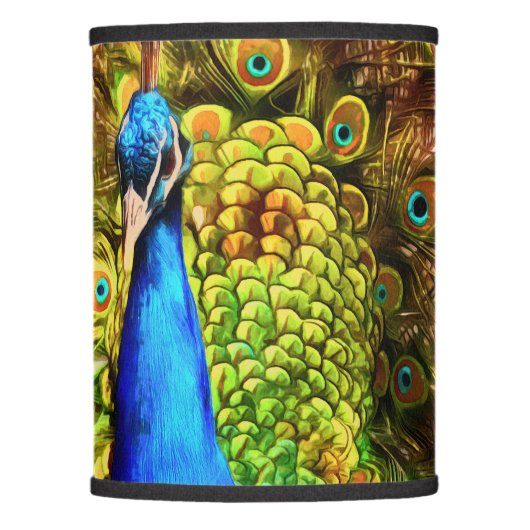 Colorful Peacock Lamp Shade (Front)