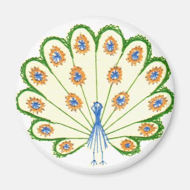 Colorful Peacock Magnet (Front)