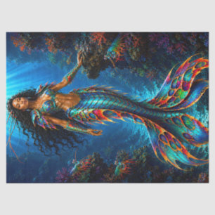 Colorful Peacock Mantis Shrimp Mermaid Warrior Tissue Paper