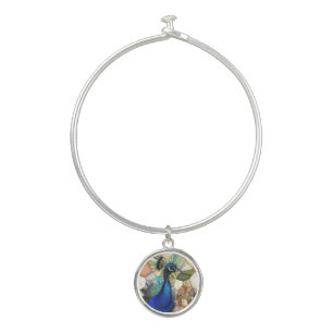 Colorful Peacock Mosaic Bangle Bracelet