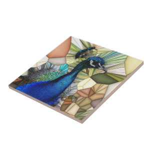 Colorful Peacock Mosaic Ceramic Tile