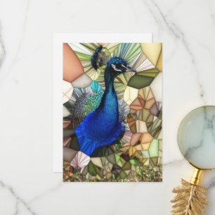 Colorful Peacock Mosaic Flat Card