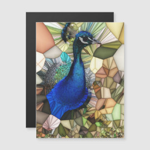 Colorful Peacock Mosaic Magnetic Card