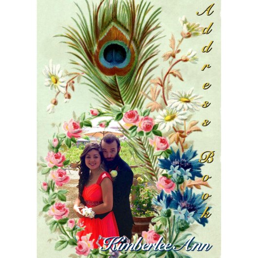 Colorful Peacock Photo Telephone Address Book (Front)