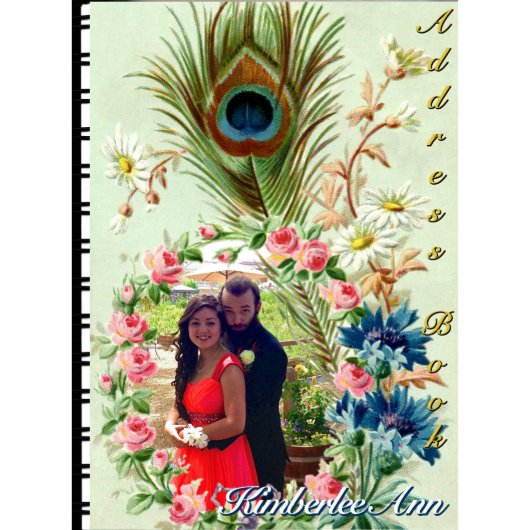 Colorful Peacock Photo Telephone Address Book (Front)