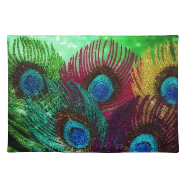 Colorful Peacock Placemat (Front)