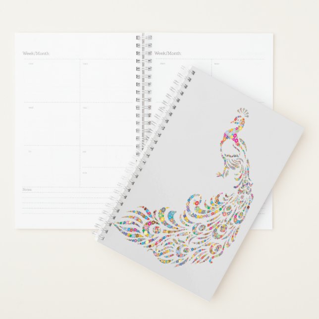 Colorful Peacock Planner Multicolored (Display)
