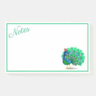 Colorful Peacock Post-It Notes