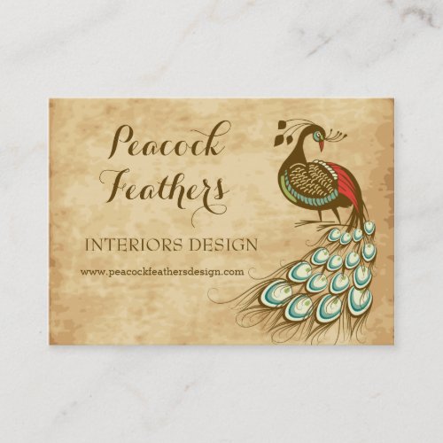 Colorful Peacock profile Business Card
