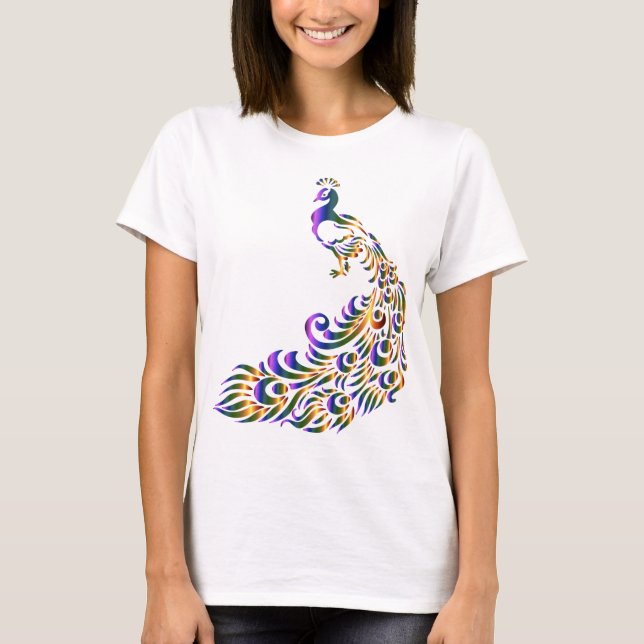 Colorful Peacock T-Shirt (Front)