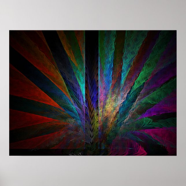 colorful peacock tail poster (Front)
