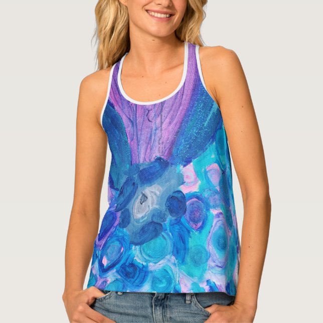Colorful Peacock Tank Top (Front)