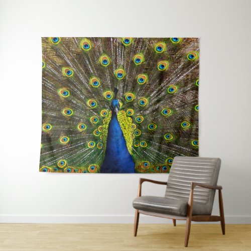 Colorful peacock  tapestry