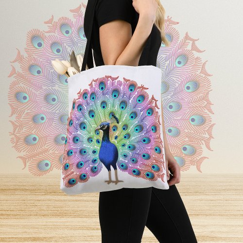 Colorful Peacock Tote Bag