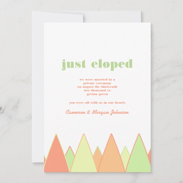 Colorful Peaks Elopement Announcement (Front)