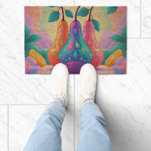 Colorful pear fiber doormat