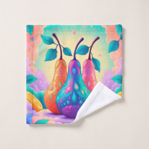 Colorful pear wash cloth