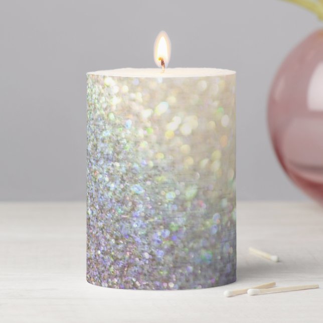 Colorful Pearl Glitter Pillar Candle (In Situ)