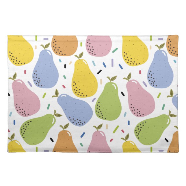 Colorful Pears Fruit Pattern Cloth Placemat (Front)