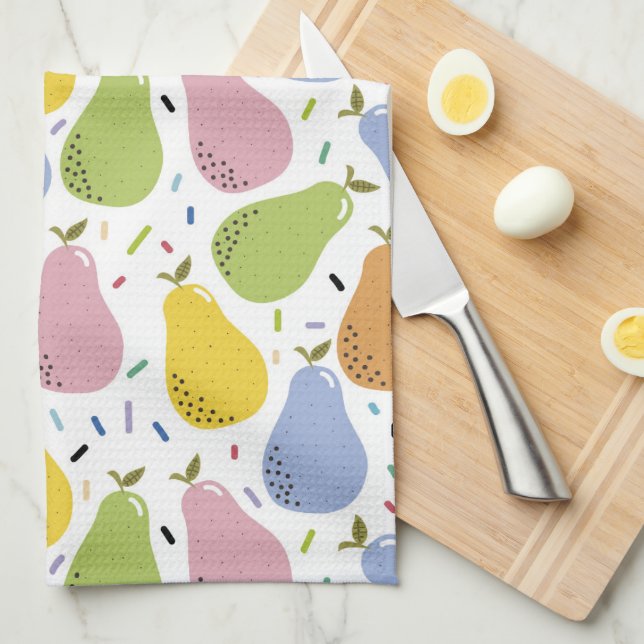 Colorful Pears Fruit Pattern Kitchen Towel (Quarter Fold)