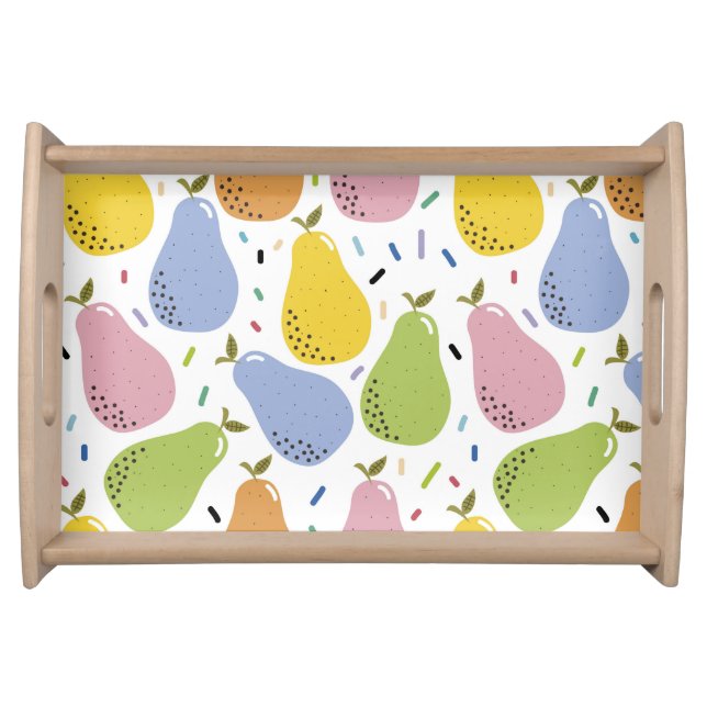 Colorful Pears Fruit Pattern Serving Tray (Front)