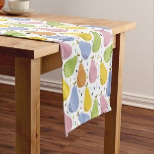 Colorful Pears Fruit Pattern Short Table Runner