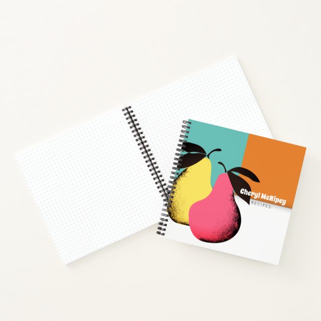 Colorful pears personal cookbook recipe notebook (Inside)