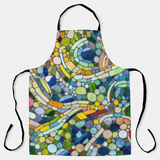 Colorful Pebbles Mosaic Art Apron (Front)