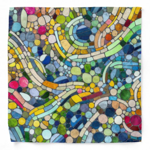 Colorful Pebbles Mosaic Art Bandana