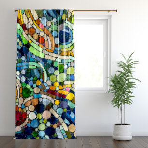 Colorful Pebbles Mosaic Art Blackout Curtains