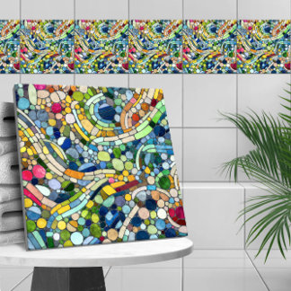 Colorful Pebbles Mosaic Art Ceramic Tile