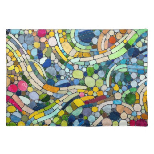 Colorful Pebbles Mosaic Art Cloth Placemat