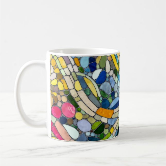 Colorful Pebbles Mosaic Art Coffee Mug (Left)