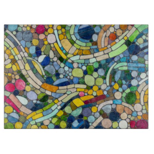 Colorful Pebbles Mosaic Art Cutting Board