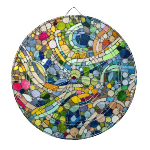 Colorful Pebbles Mosaic Art Dart Board