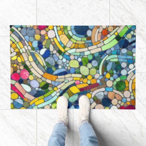 Colorful Pebbles Mosaic Art Doormat