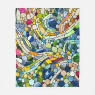 Colorful Pebbles Mosaic Art Fleece Blanket