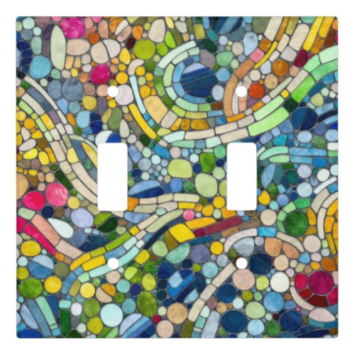 Colorful Pebbles Mosaic Art Light Switch Cover