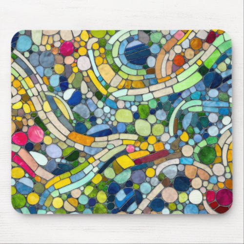 Colorful Pebbles Mosaic Art Mouse Pad