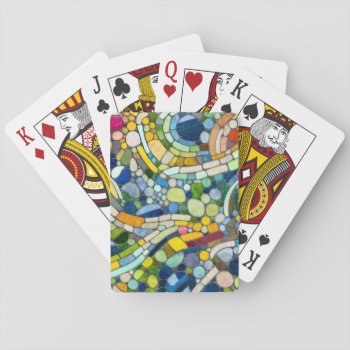Colorful Pebbles Mosaic Art Playing Cards by LoveMalinois at Zazzle