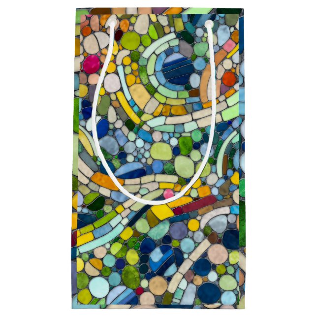 Colorful Pebbles Mosaic Art Small Gift Bag (Front)