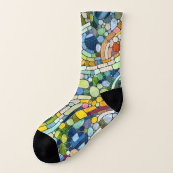 Colorful Pebbles Mosaic Art Socks by LoveMalinois at Zazzle