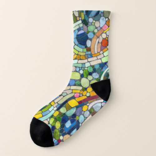 Colorful Pebbles Mosaic Art Socks
