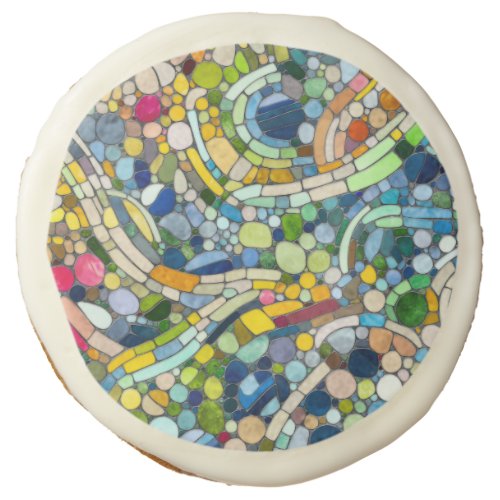 Colorful Pebbles Mosaic Art Sugar Cookie